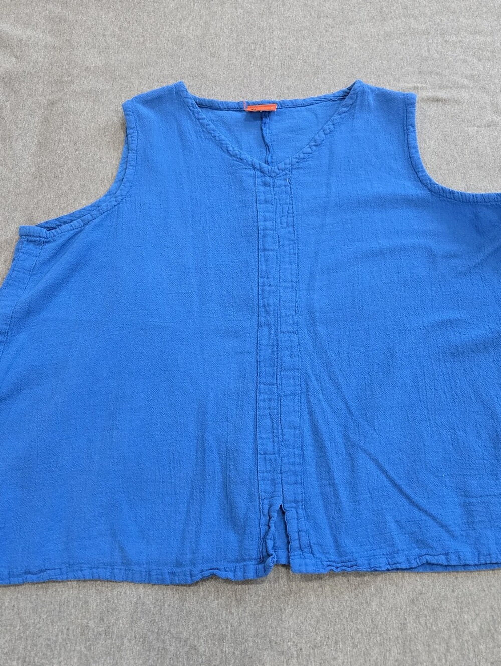 Oh My Gauze 3 Royal Blue Gauzy Sleeveless Top Tank Boho Lagenlook Artsy XXL